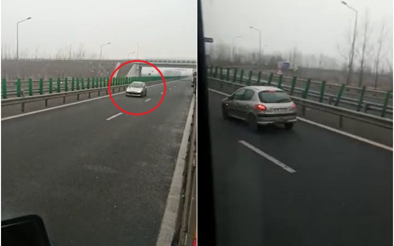Pe contrasens, pe autostradă